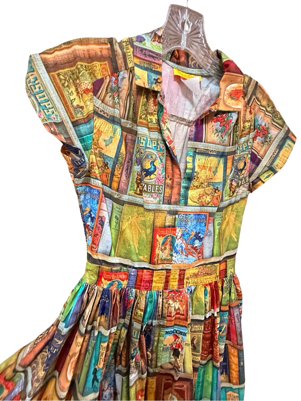 Bernie Dexter Book Print Fit & Flare Midi Dress XS